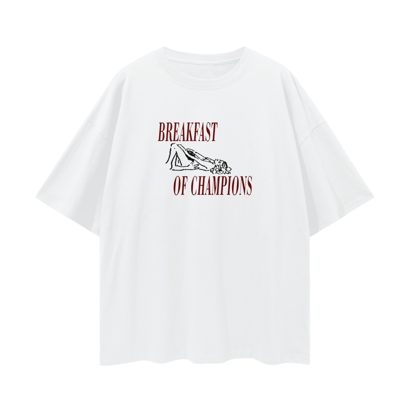 Oversized t-shirt "BREAKFAST OF CHAMPIONS"