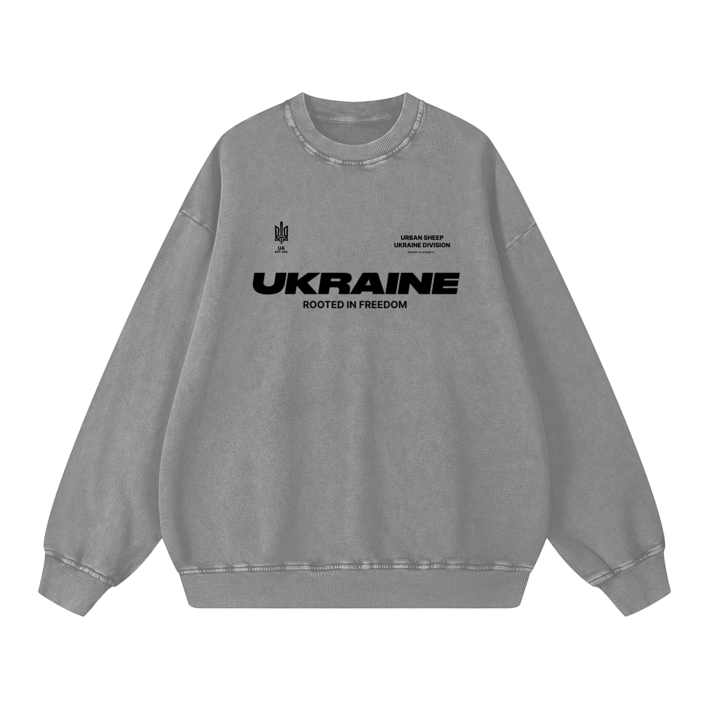 “UKRAINE 882” Snow Washed Oversized Sweatshirt