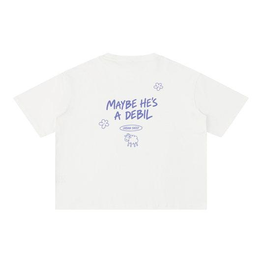 "DEBIL" Mineral Wash Boxy Cotton T-Shirt