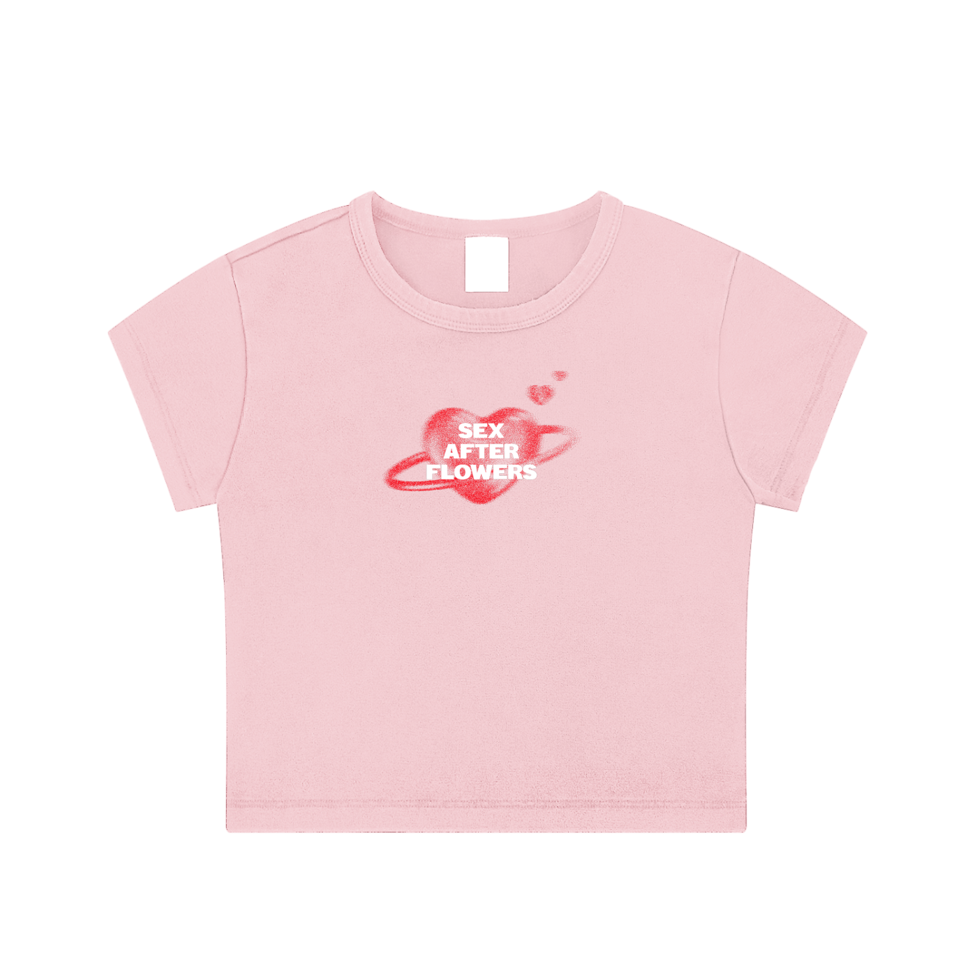 "Sex after flowers" Snow Washed Crop Top