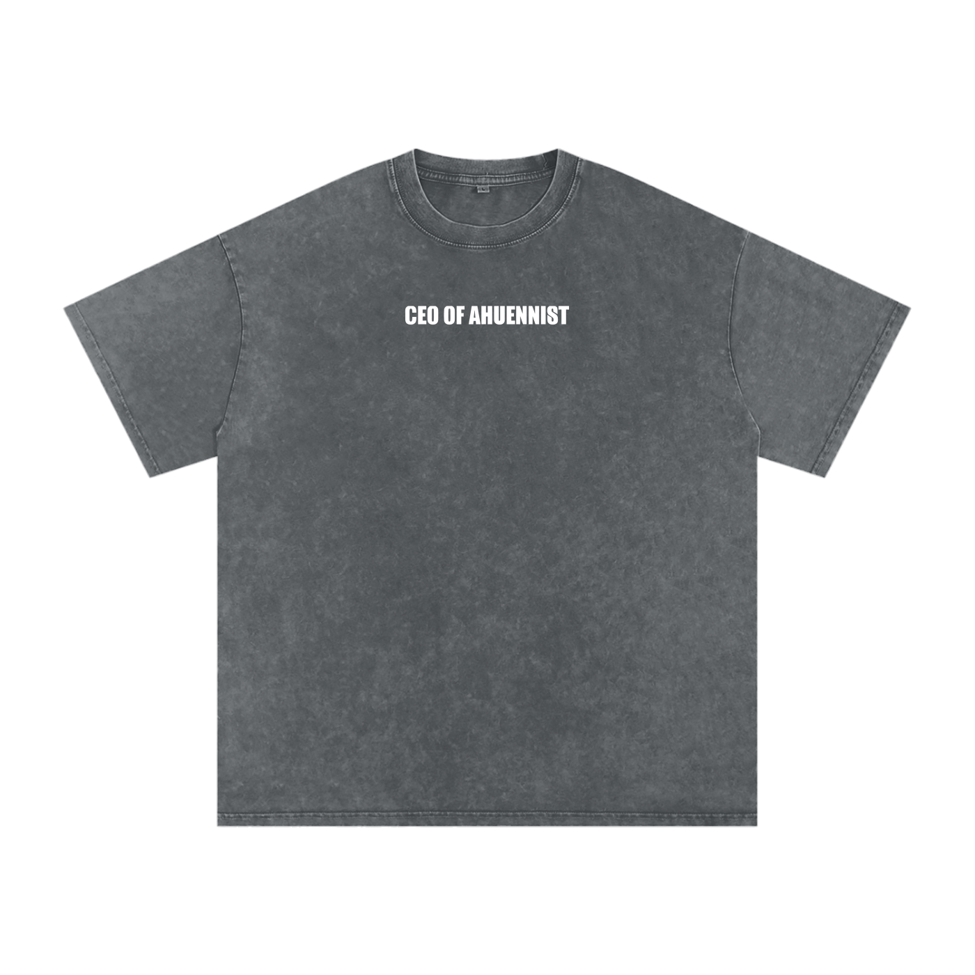 "CEO OF AHUENNIST" Snow Washed Oversized Cotton T-Shirt
