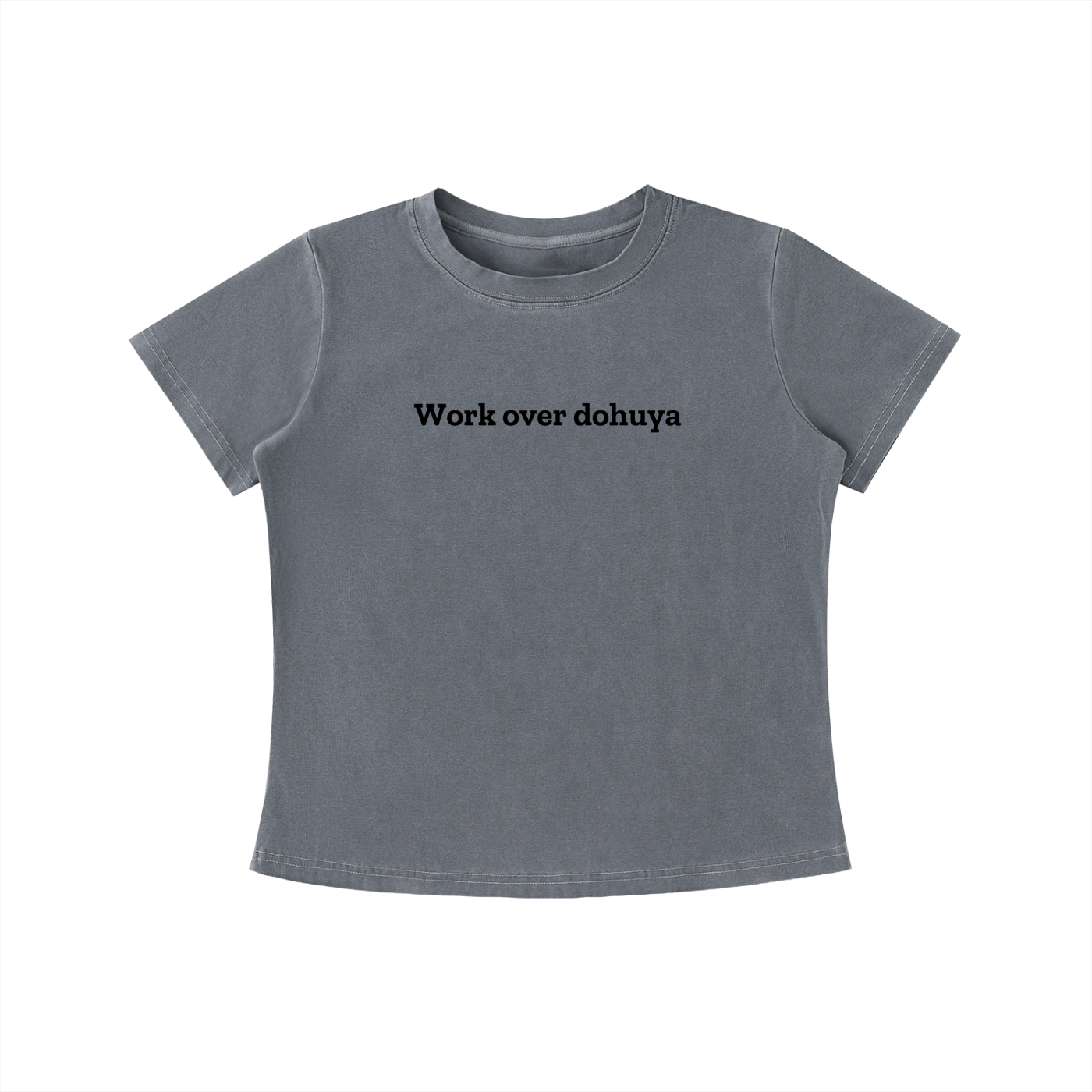 “Work over dohuya” Vintage Wash Slim Fit T-shirt